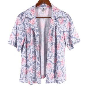 70s floral polyester shacket 1970s vintage